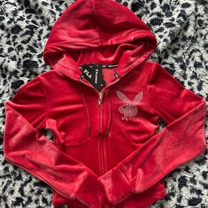 PLAYBOY Red Velour Jacket